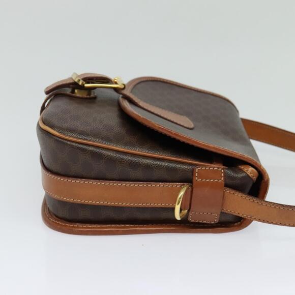 CELINE Macadam Canvas Shoulder Bag Pvc Leather Brown Gold - Picture 5 of 13